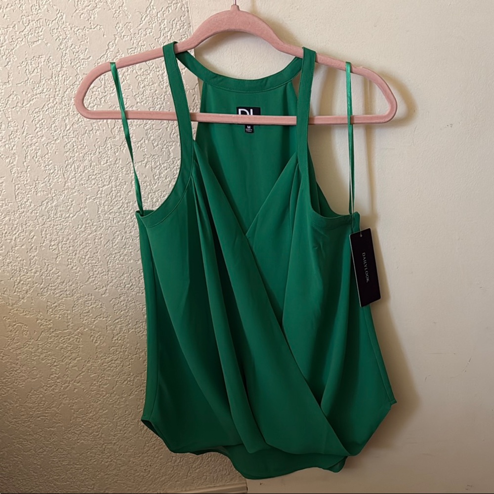 Green Sleeveless Relaxed Tank Top